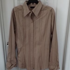 New York & Company Beige Dress Shirt
